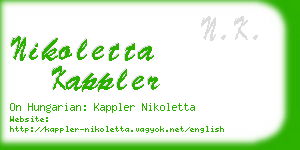 nikoletta kappler business card